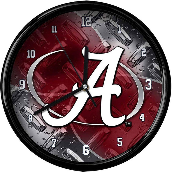 Alabama Crimson Tide Diamond Plate Chrome Clock