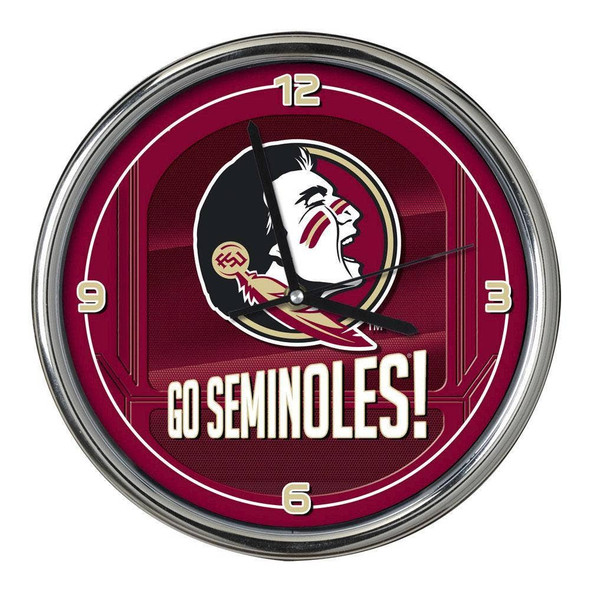 Florida State Seminoles Go Team! Chrome Clock