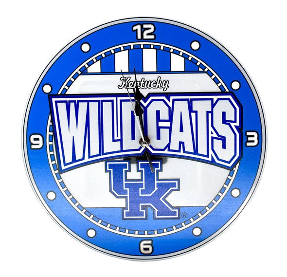 Kentucky Wildcats 12" Art Glass Clock
