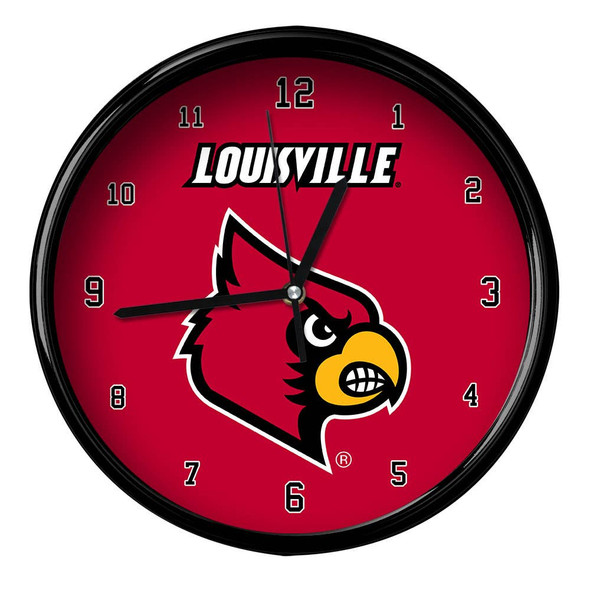 Louisville Cardinals 12" Team Black Rim Clock
