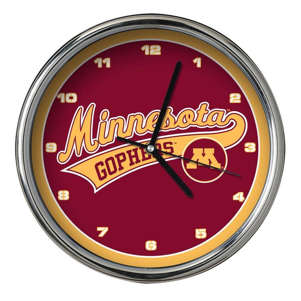 Minnesota Golden Gophers Chrome Clock