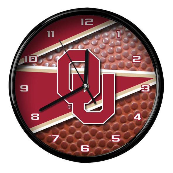 Oklahoma Sooners 12" Football Clock