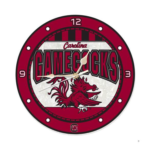 South Carolina Gamecocks 12" Art Glass Clock
