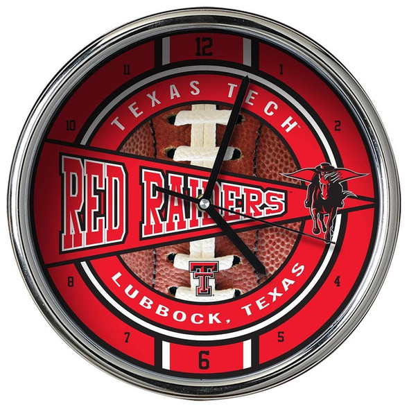 Texas Tech Red Raiders Chrome Clock
