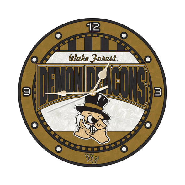 Wake Forest Demon Deacons 12" Art Glass Clock