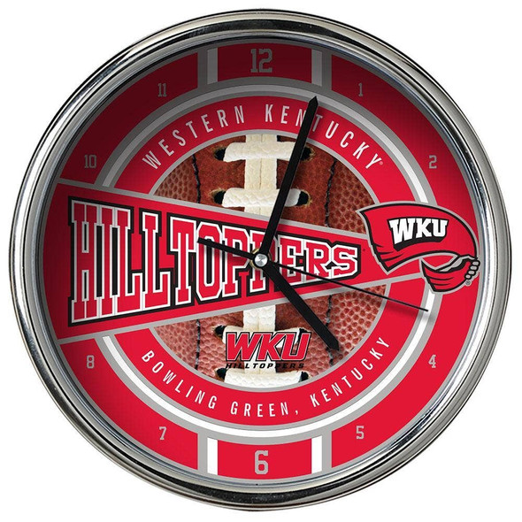 Western Kentucky Big Red Chrome Clock