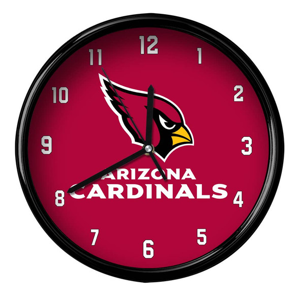 Arizona Cardinals 12" Team Black Rim Clock