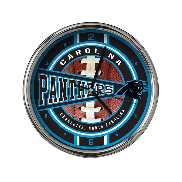 Carolina Panthers Chrome Clock