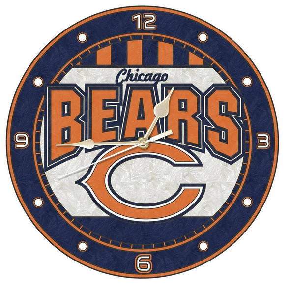 Chicago Bears 12" Art Glass Clock