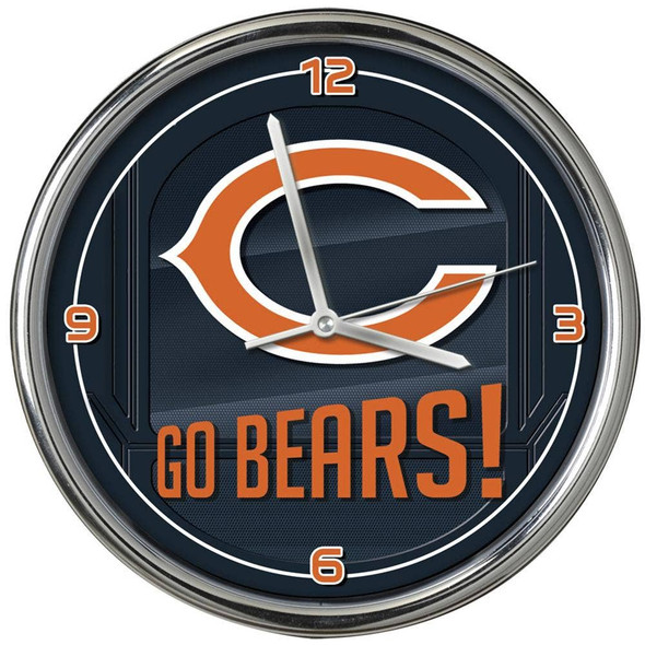 Chicago Bears Go Team! Chrome Clock