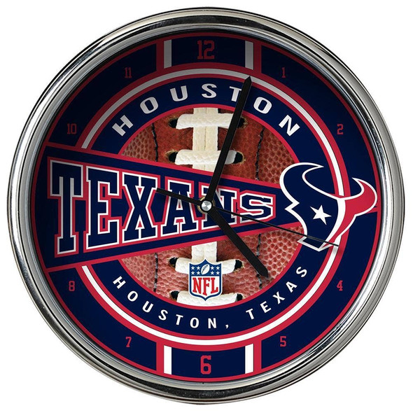 Houston Texans Chrome Clock