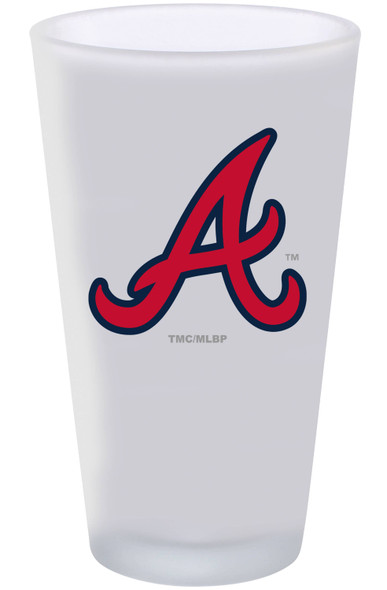 Atlanta Braves 16oz Frosted Pint Glass Color Logo