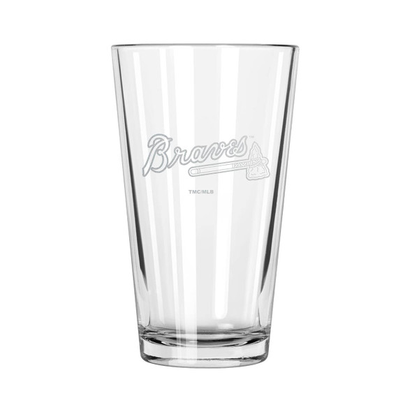 Atlanta Braves 16oz Pint Glass w/Etched Logo