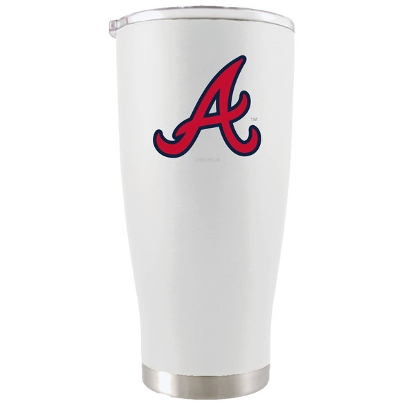 Atlanta Braves 20oz White Tumbler w/Color Logo