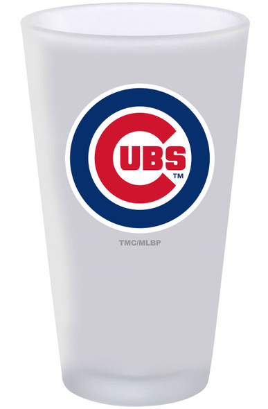 Chicago Cubs 16oz Frosted Pint Glass Color Logo