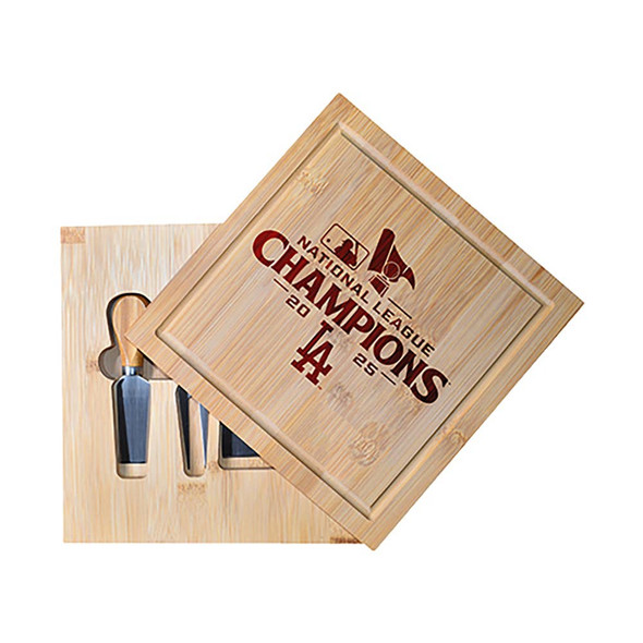 LA Dodgers Bamboo Cheeseboard 2025 World Series Champ