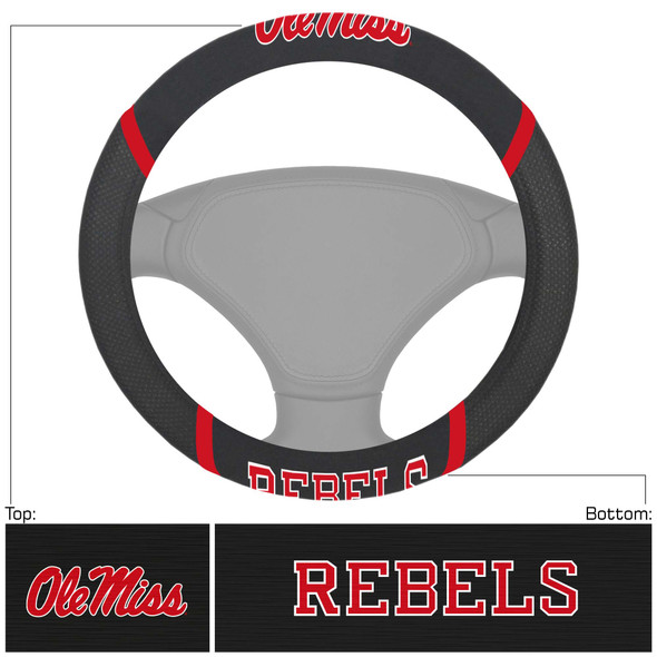 Ole Miss Rebels Steering Wheel Cover Embroidered NCAA Auto Accessory