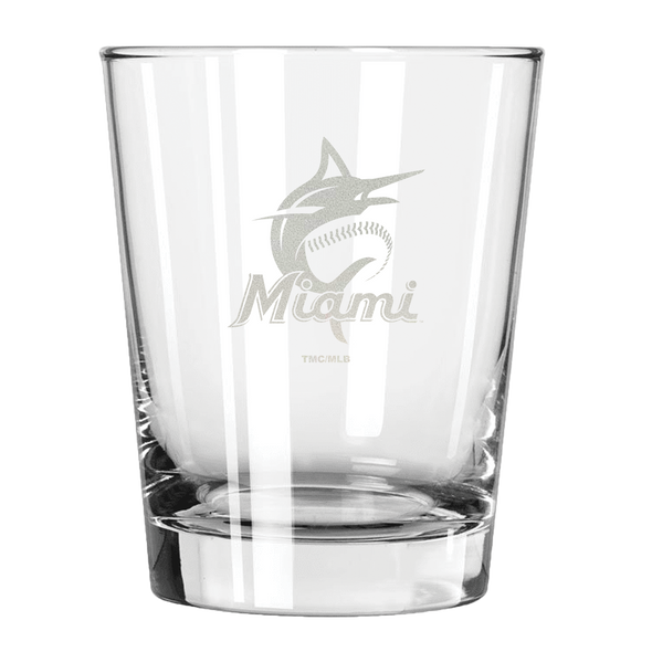 Miami Marlins 15oz Old Fashioned w/Etched Logo