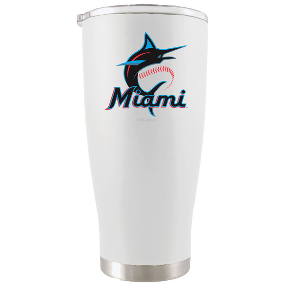 Miami Marlins 20oz White Tumbler w/Color Logo