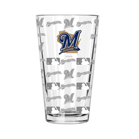 Milwaukee Brewers Sandblasted Pint