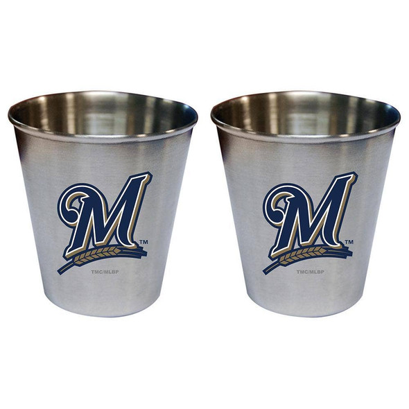 Milwaukee Brewers 2pk 2oz Stainless Steel Collector Cup