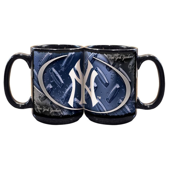 New York Yankees 15oz Black Diamond Plate Mug