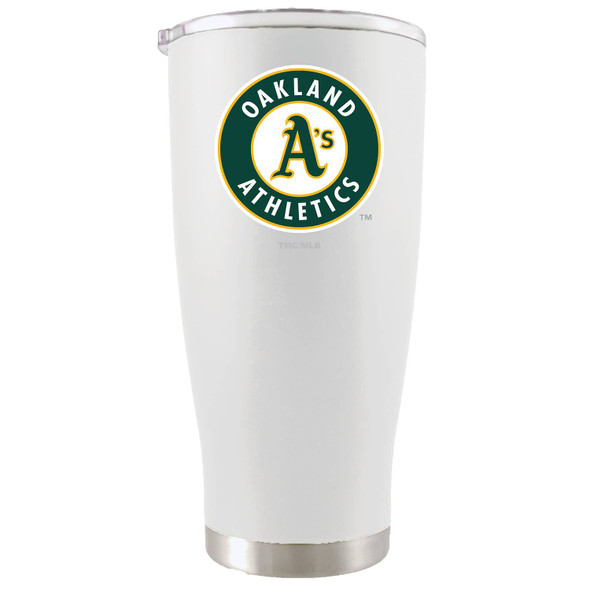 Oakland Athletics 20oz White Tumbler w/Color Logo