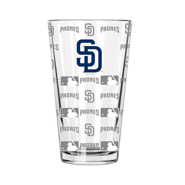 San Diego Padres Sandblasted Pint