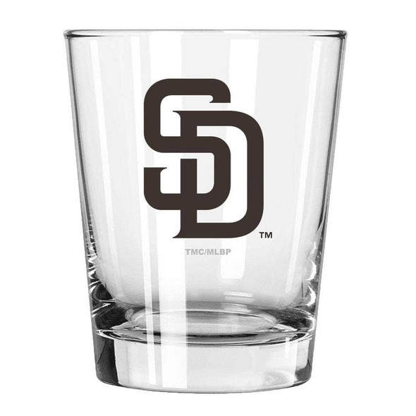 San Diego Padres 15oz Old Fashioned w/Color Logo