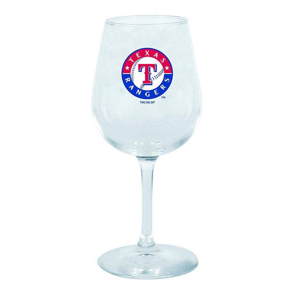 Texas Rangers 12.75oz Stem Wine Glass Color Logo