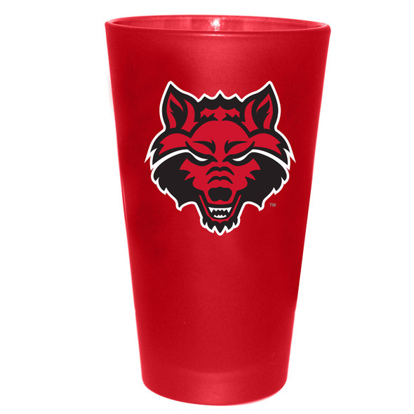 Arkansas State 16oz Color Frosted Pint Color Logo