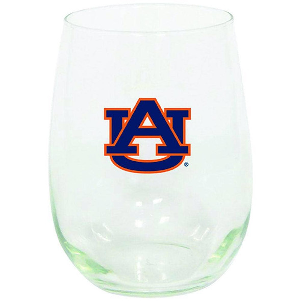 Auburn Tigers 15oz Stemless Wine w/Color Logo