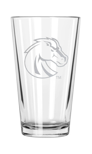 Boise State Broncos 16oz Pint Glass w/Etched Logo