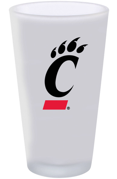 Cincinnati Bearcats 16oz Frosted Pint Glass Color Logo