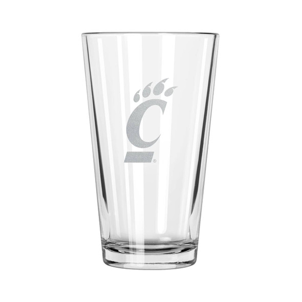 Cincinnati Bearcats 16oz Pint Glass w/Etched Logo