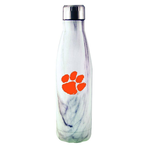Clemson Tigers Marble Stainless Steel Water Bottle