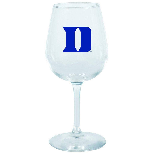 Duke Blue Devils 12.75oz Stem Wine Glass Color Logo