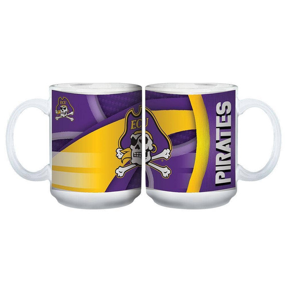 East Carolina Pirates 15oz White Carbon Fiber Mug