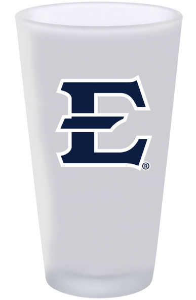 East Tennessee State 16oz Frosted Pint Glass Color Logo