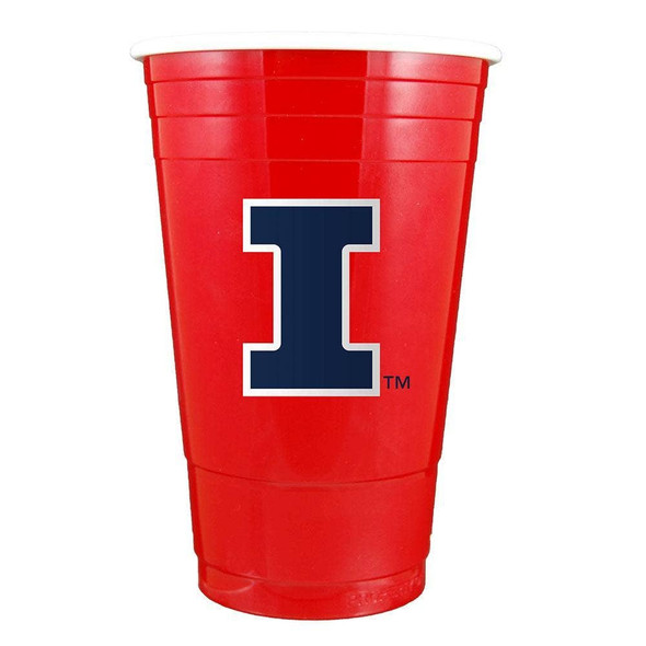 Illinois Fighting Illini Red Plastic Cup