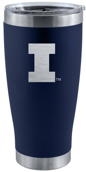 Illinois Fighting Illini 20oz Navy Tumbler w/Etched Logo