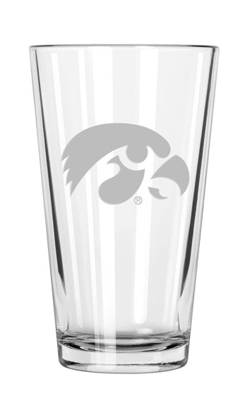 Iowa Hawkeyes 16oz Pint Glass w/Etched Logo