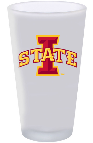 Iowa State Cyclones 16oz Frosted Pint Glass Color Logo