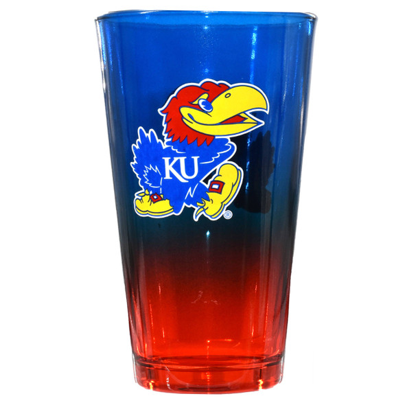 Kansas Jayhawks 16oz Ombre Pint Glass