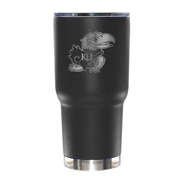 Kansas Jayhawks 30oz Black Etched Tumbler
