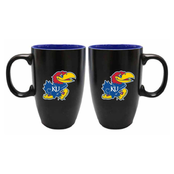 Kansas Jayhawks 22oz Black Latte Mug