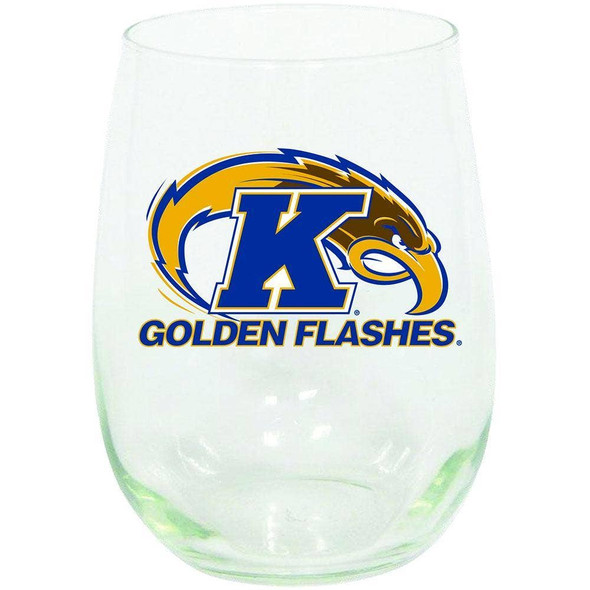 Kent State 15oz Stemless Wine w/Color Logo