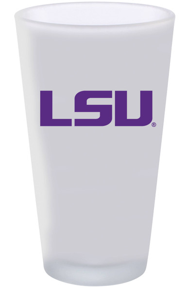 LSU Tigers 16oz Frosted Pint Glass Color Logo