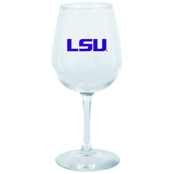 LSU Tigers 12.75oz Stem Wine Glass Color Logo
