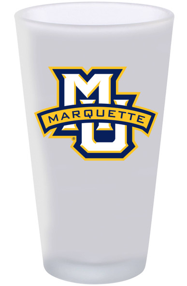 Marquette Golden Eagles 16oz Frosted Pint Glass Color Logo